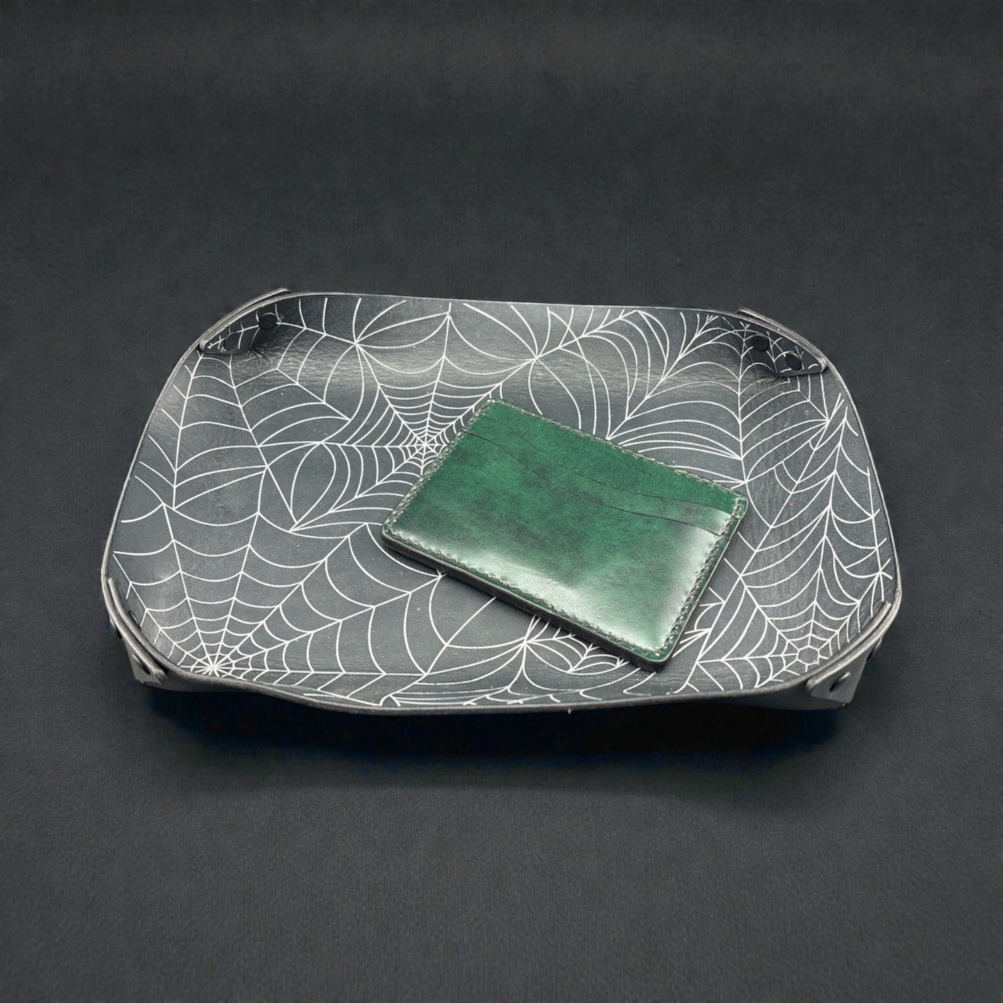 Spider Web Leather Valet Tray