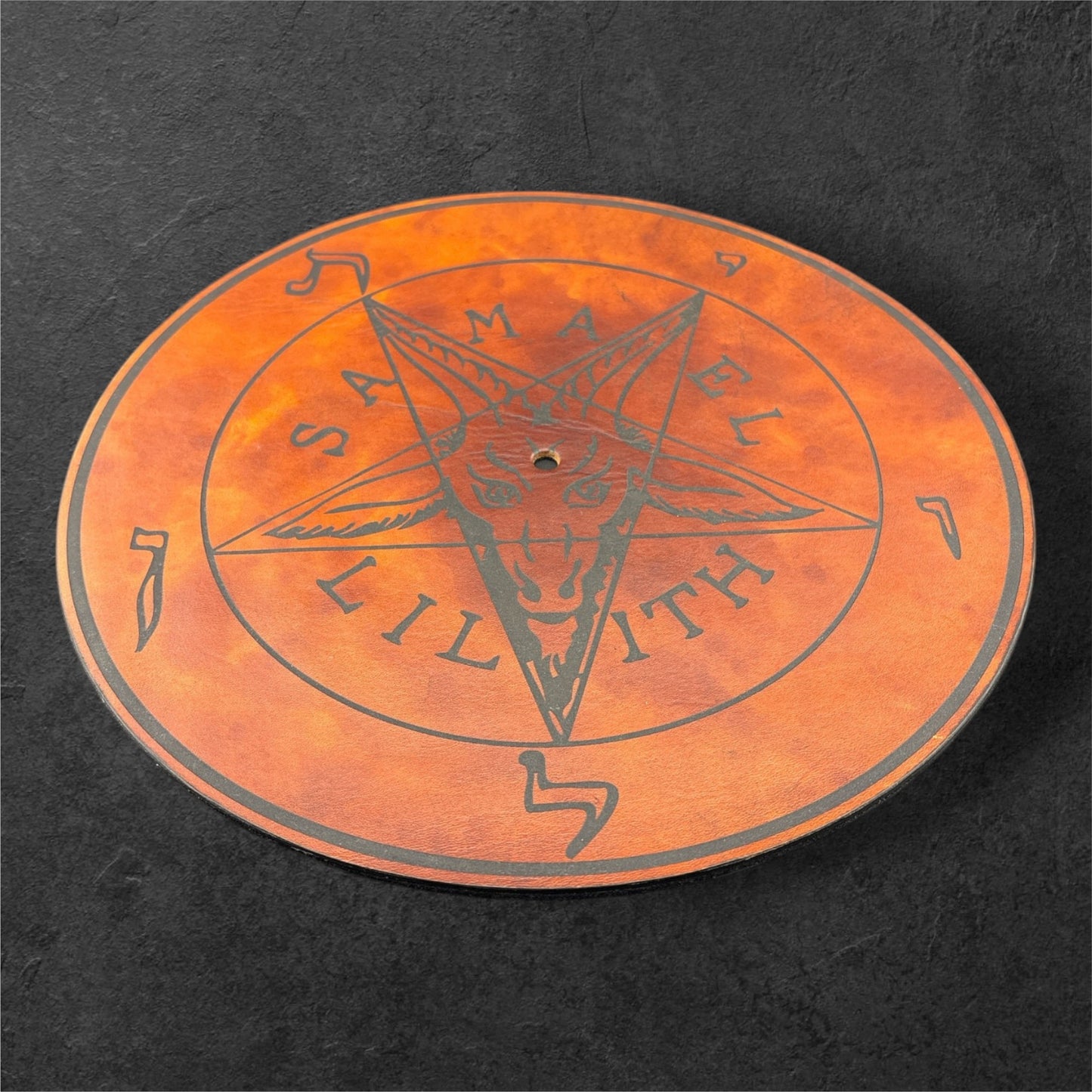 Sigil of Baphomet Leather Turntable Pad