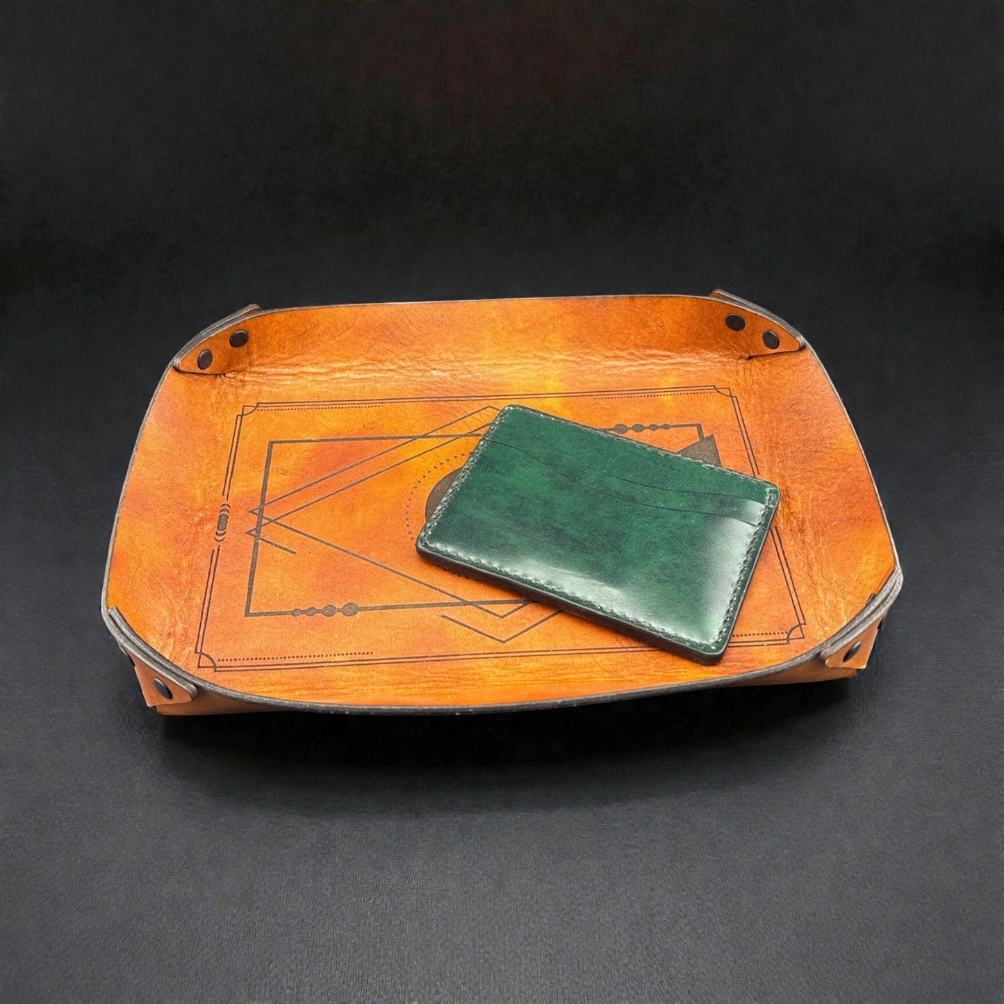 Occult Moon Leather Valet Tray