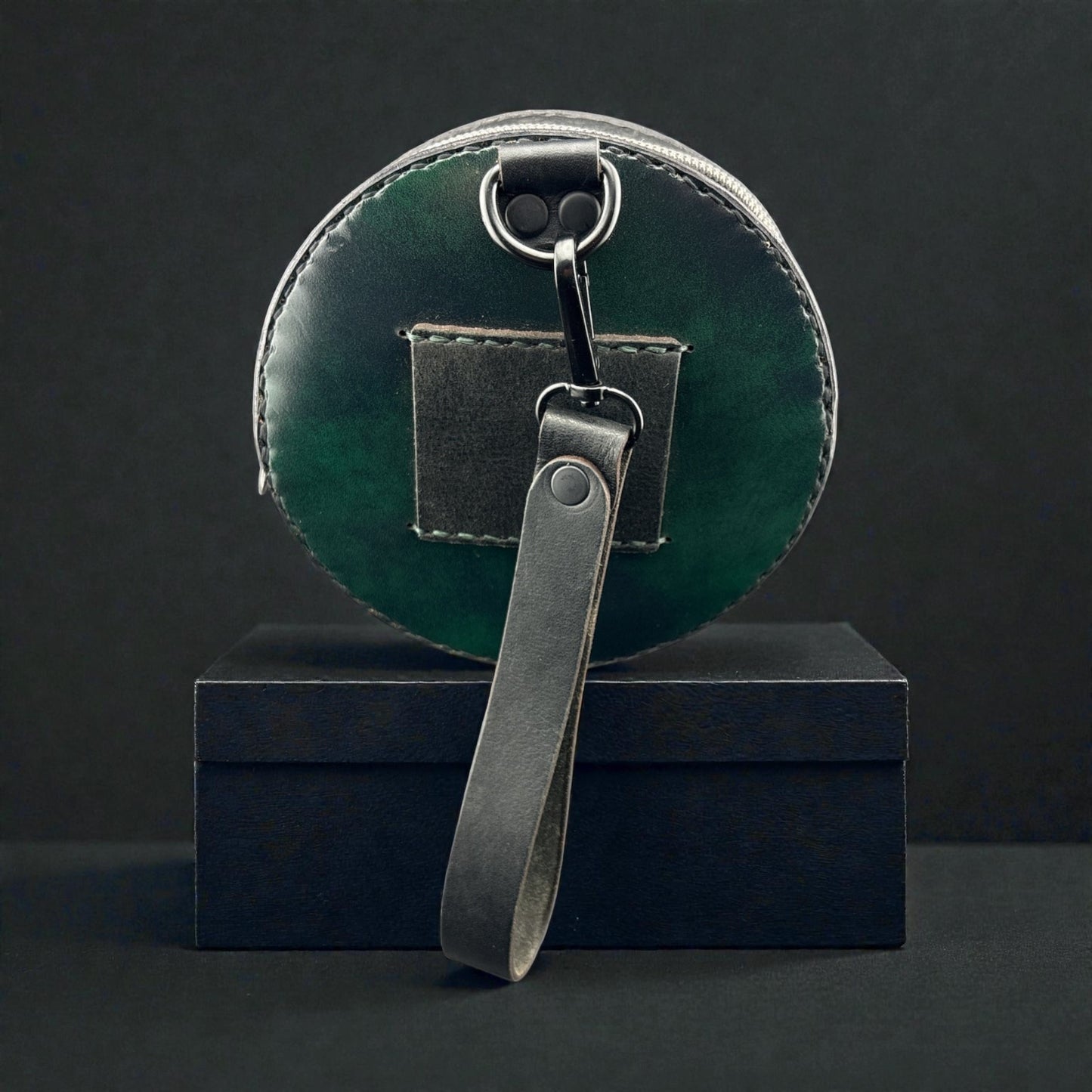 Mini Round Leather Clutch