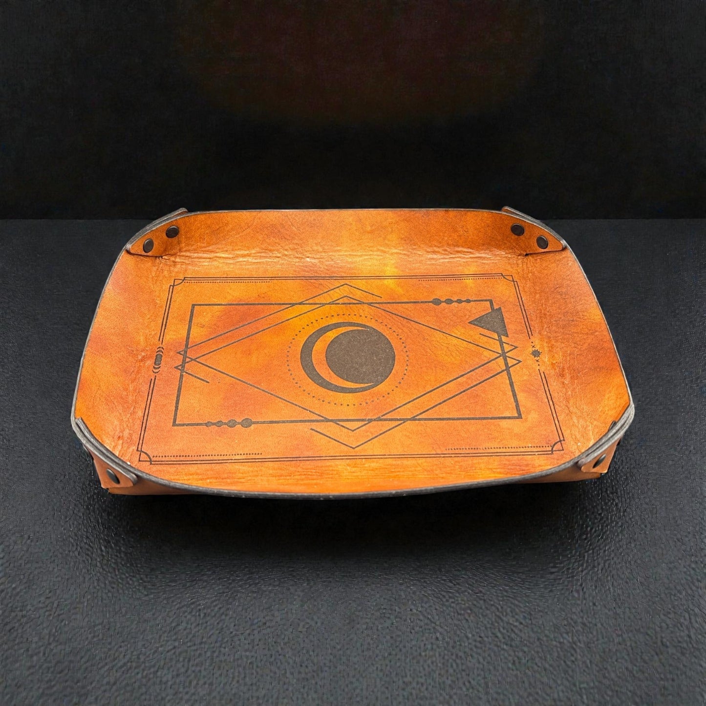 Occult Moon Leather Valet Tray