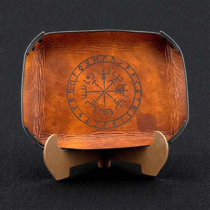 Vegvísir Viking Compass Leather Valet Tray