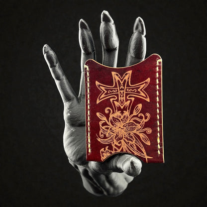 Cross and Flower Minimalist Wallet