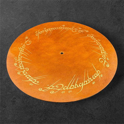The One Ring Inscription Leather Turntable Pad