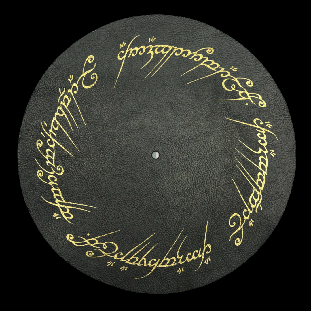 The One Ring Inscription Leather Turntable Pad