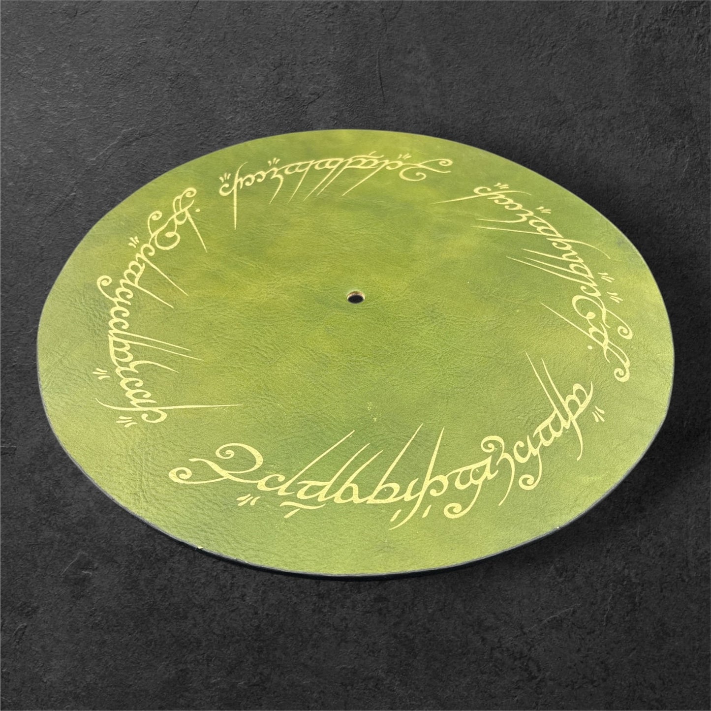 The One Ring Inscription Leather Turntable Pad