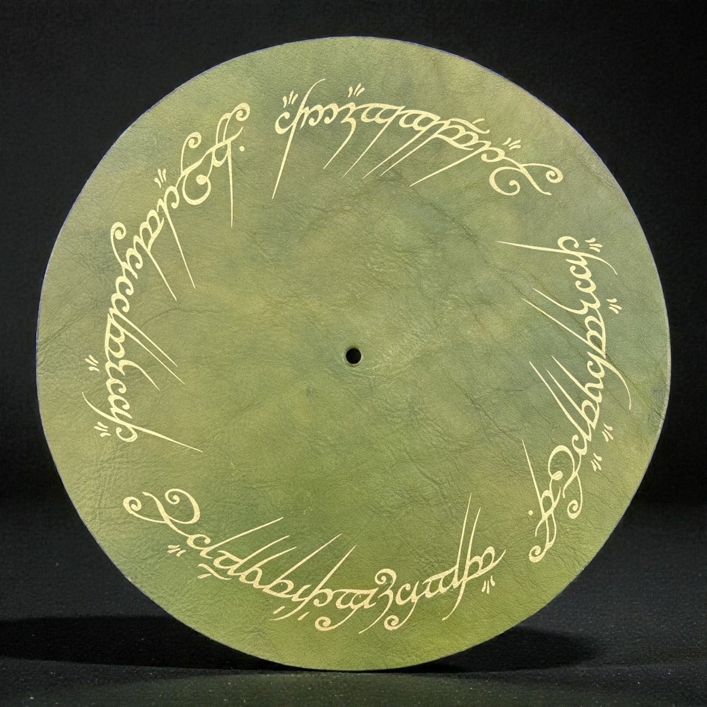 The One Ring Inscription Leather Turntable Pad