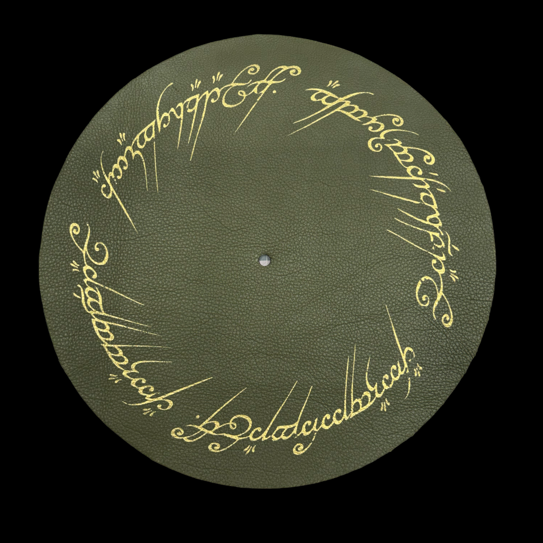 The One Ring Inscription Leather Turntable Pad