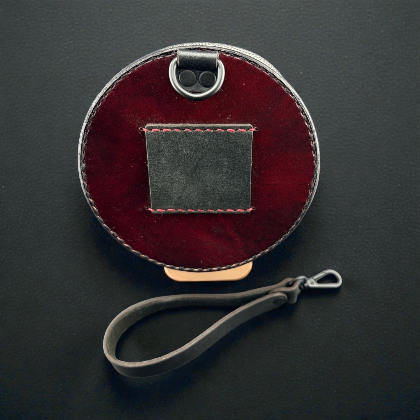 Mini Round Leather Clutch
