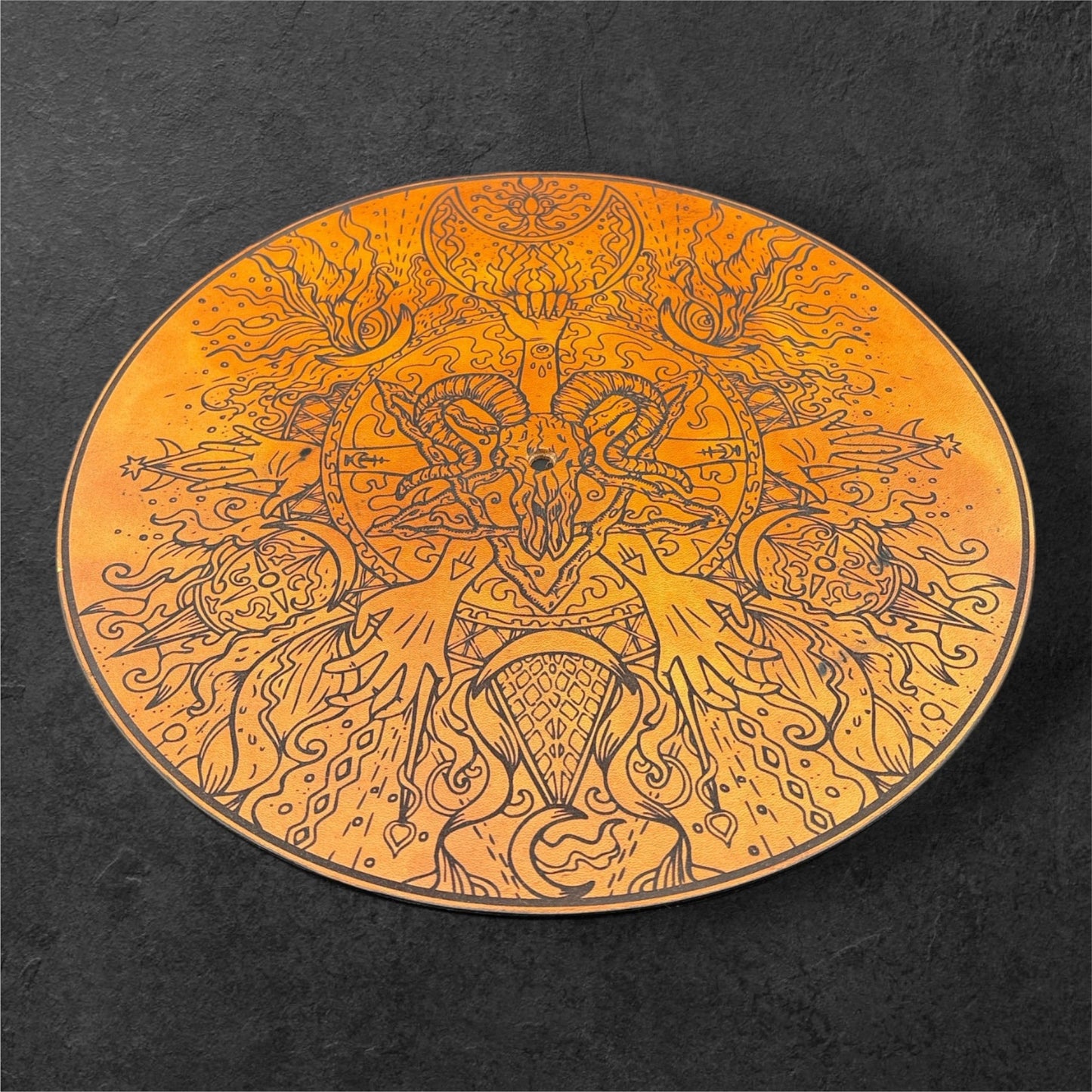 Ram and Axe Leather Turntable Pad