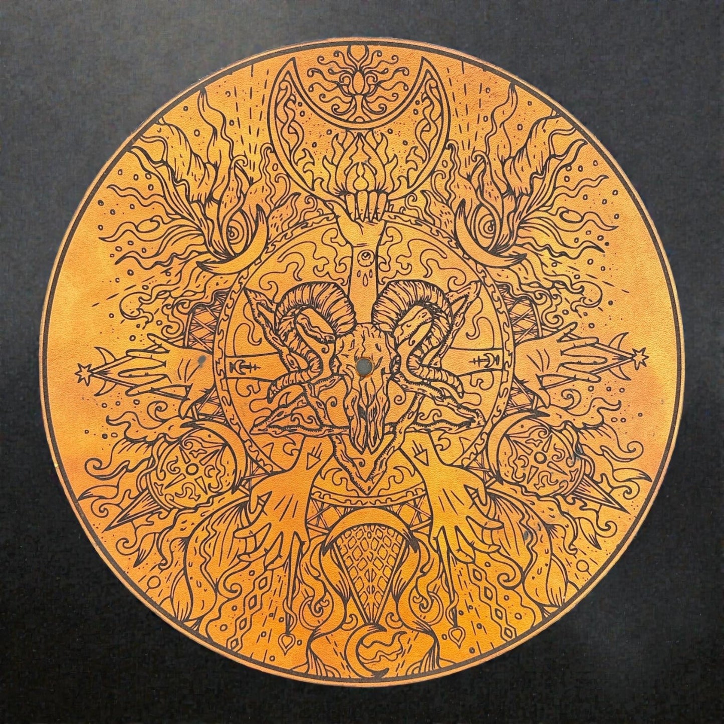 Ram and Axe Leather Turntable Pad