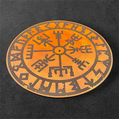 Vegvísir Viking Compass Leather Turntable Pad