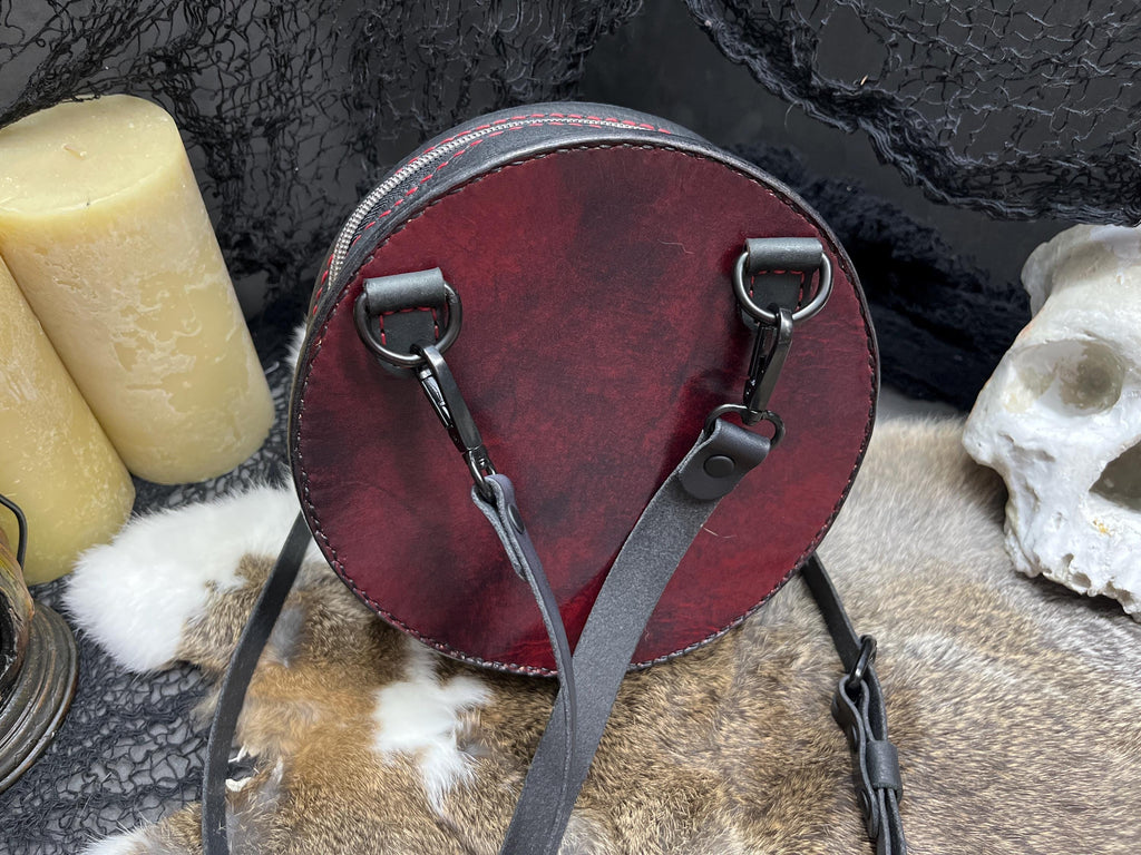 Dark Academia Oxblood Crossbody Bag