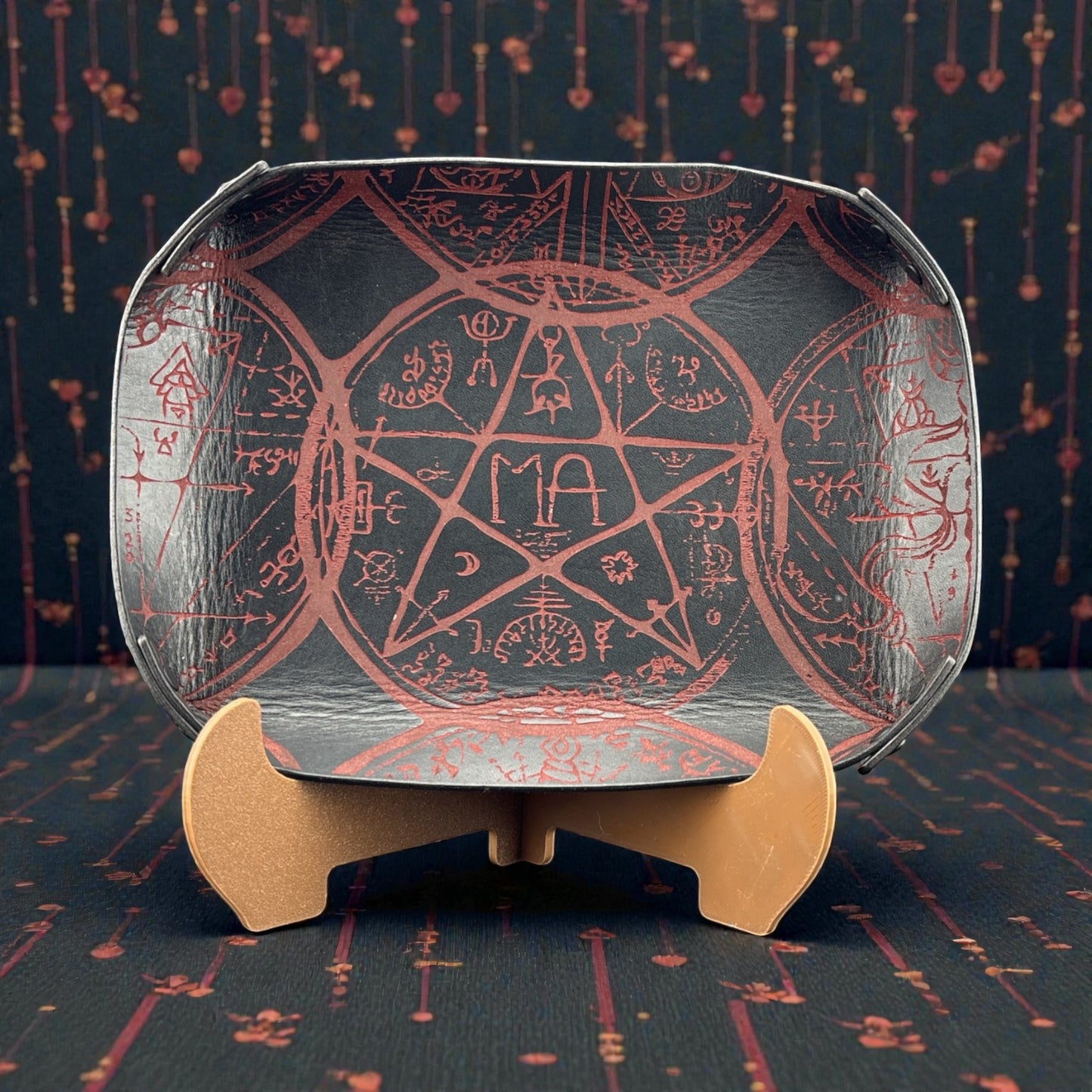 Occult Symbols Leather Valet Tray