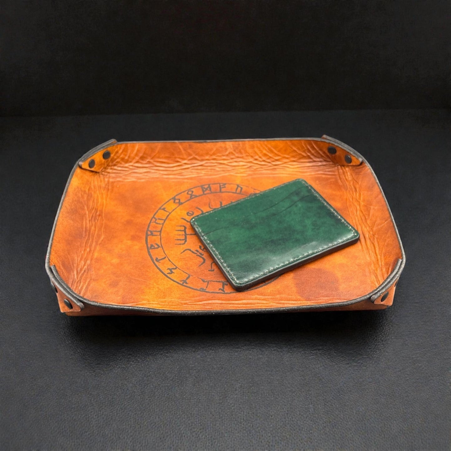 Vegvísir Viking Compass Leather Valet Tray