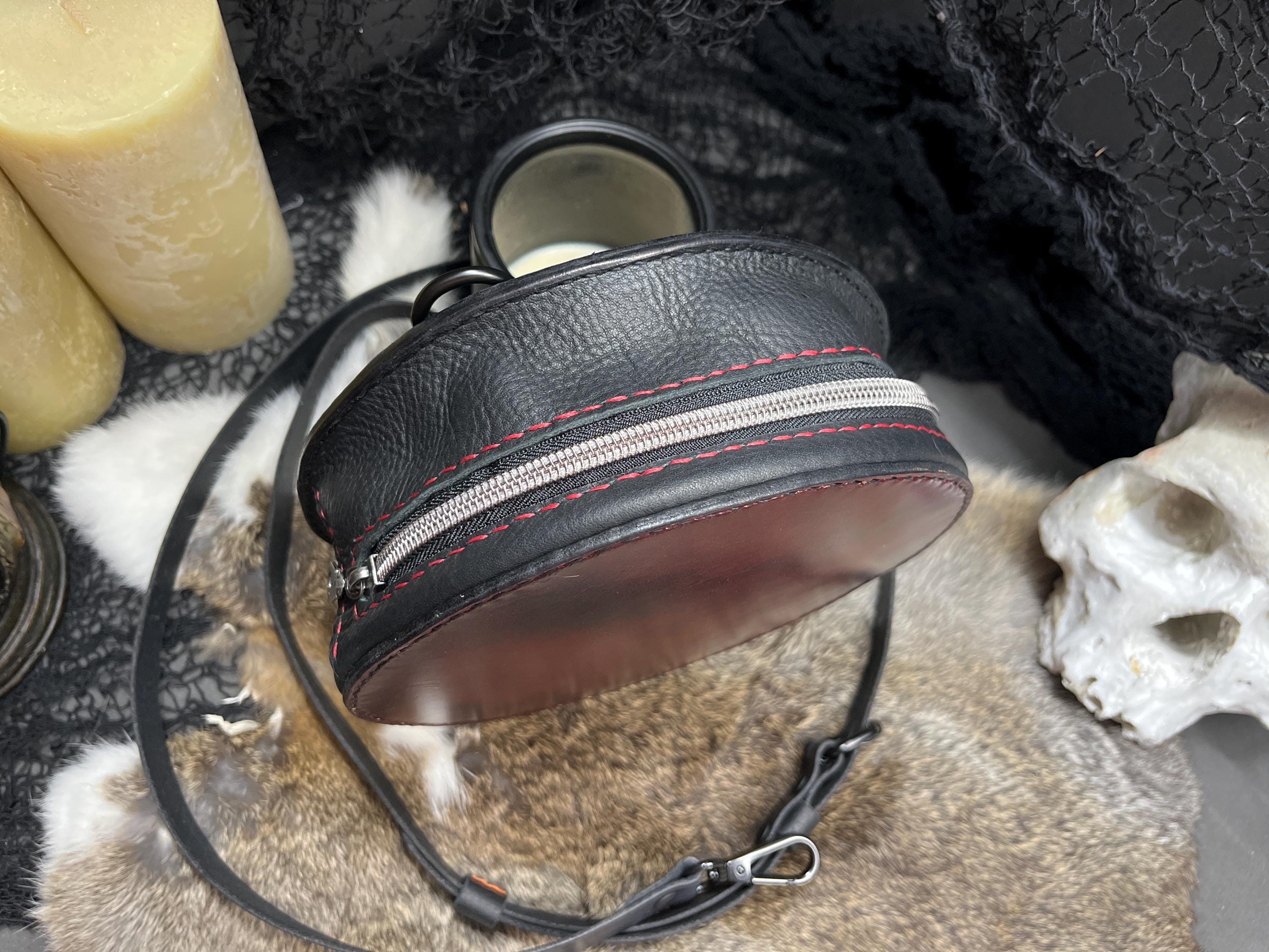 Dark Academia Oxblood Crossbody Bag