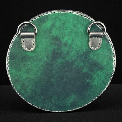 One Ring Inscription Leather Crossbody Bag