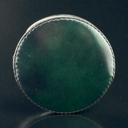 Mini Round Leather Clutch
