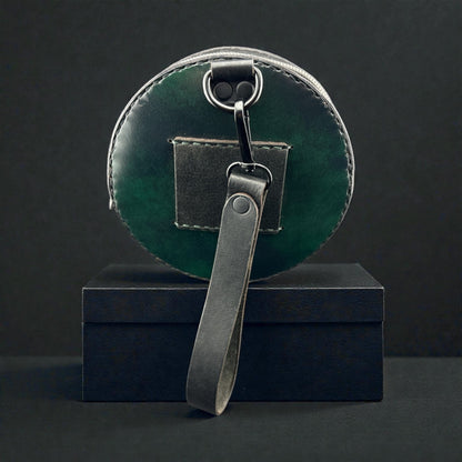 Mini Round Leather Clutch