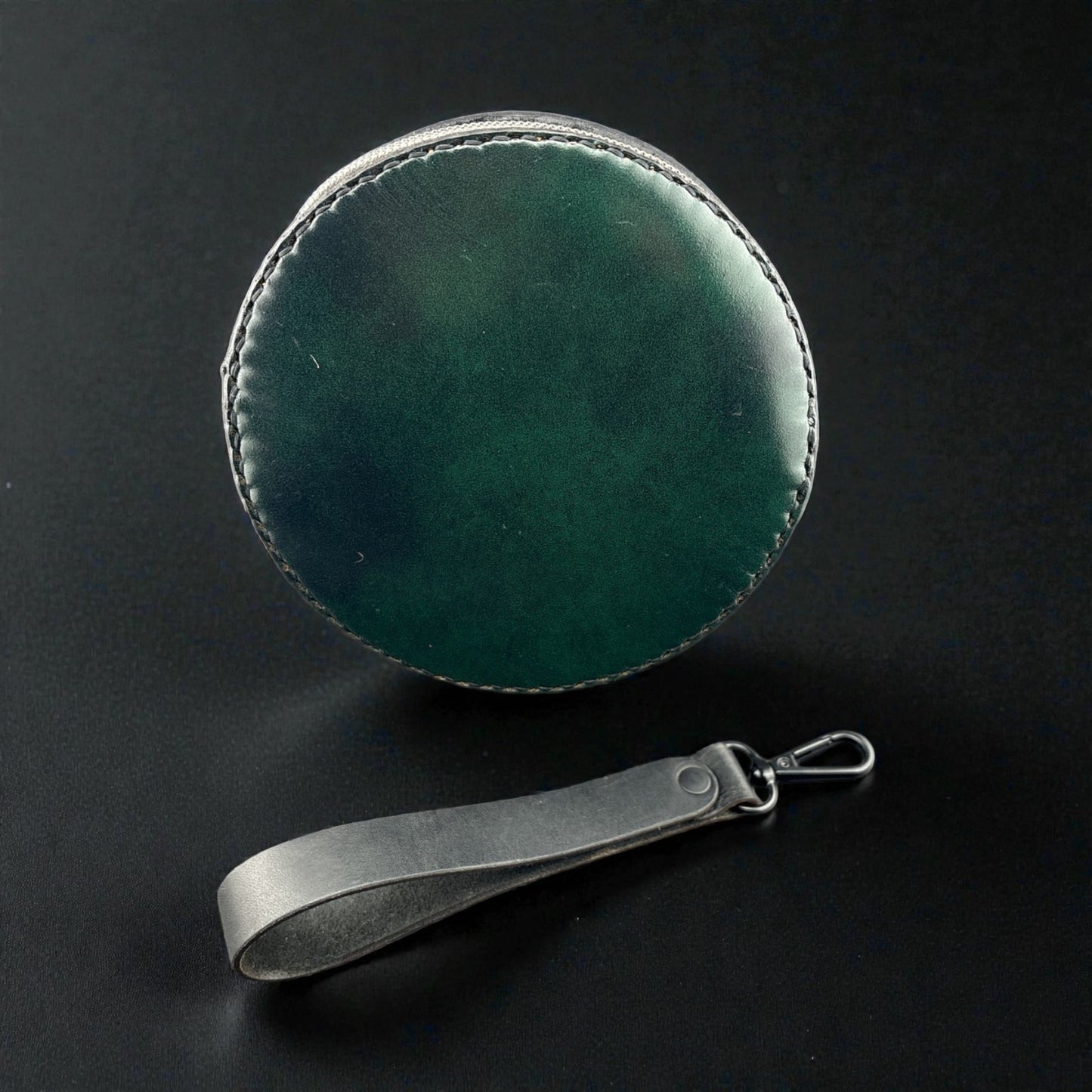 Mini Round Leather Clutch