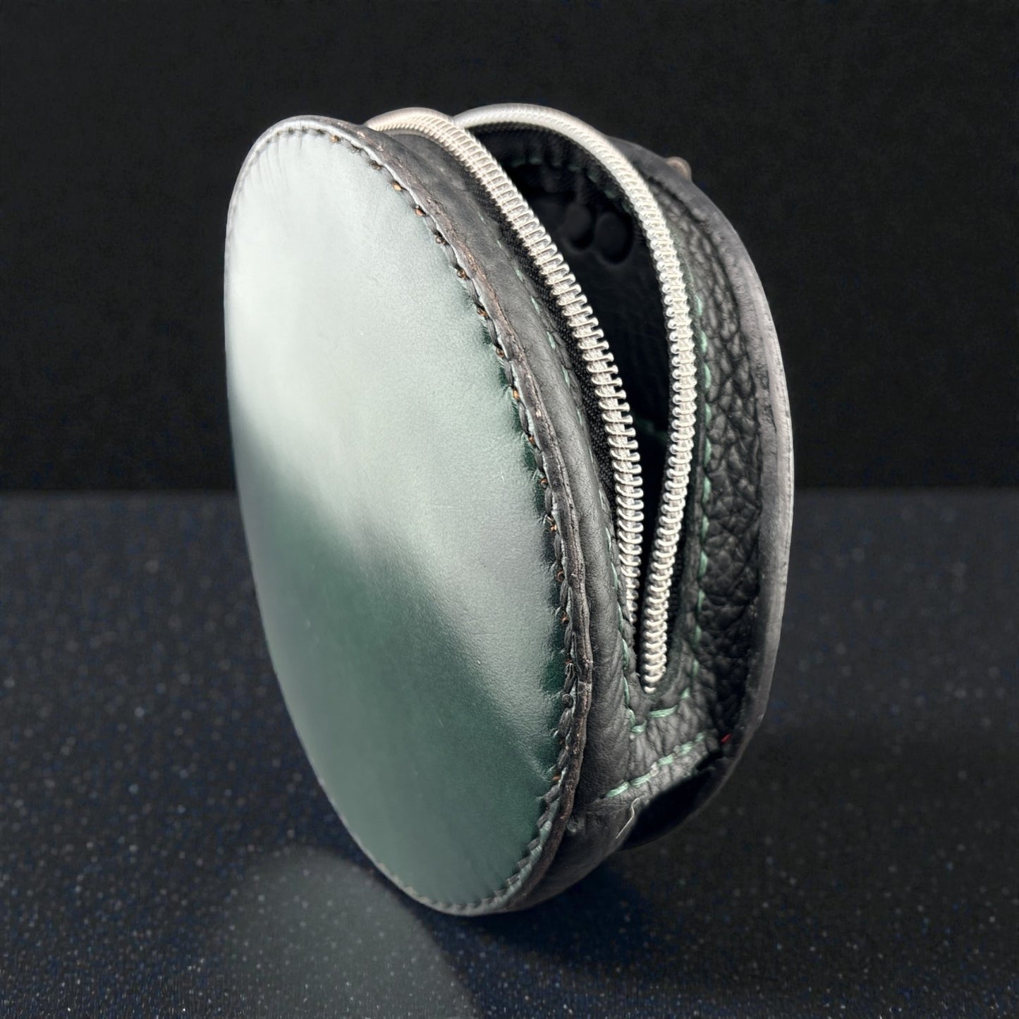 Mini Round Leather Clutch