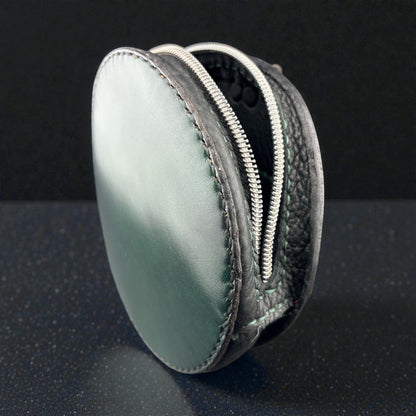Mini Round Leather Clutch