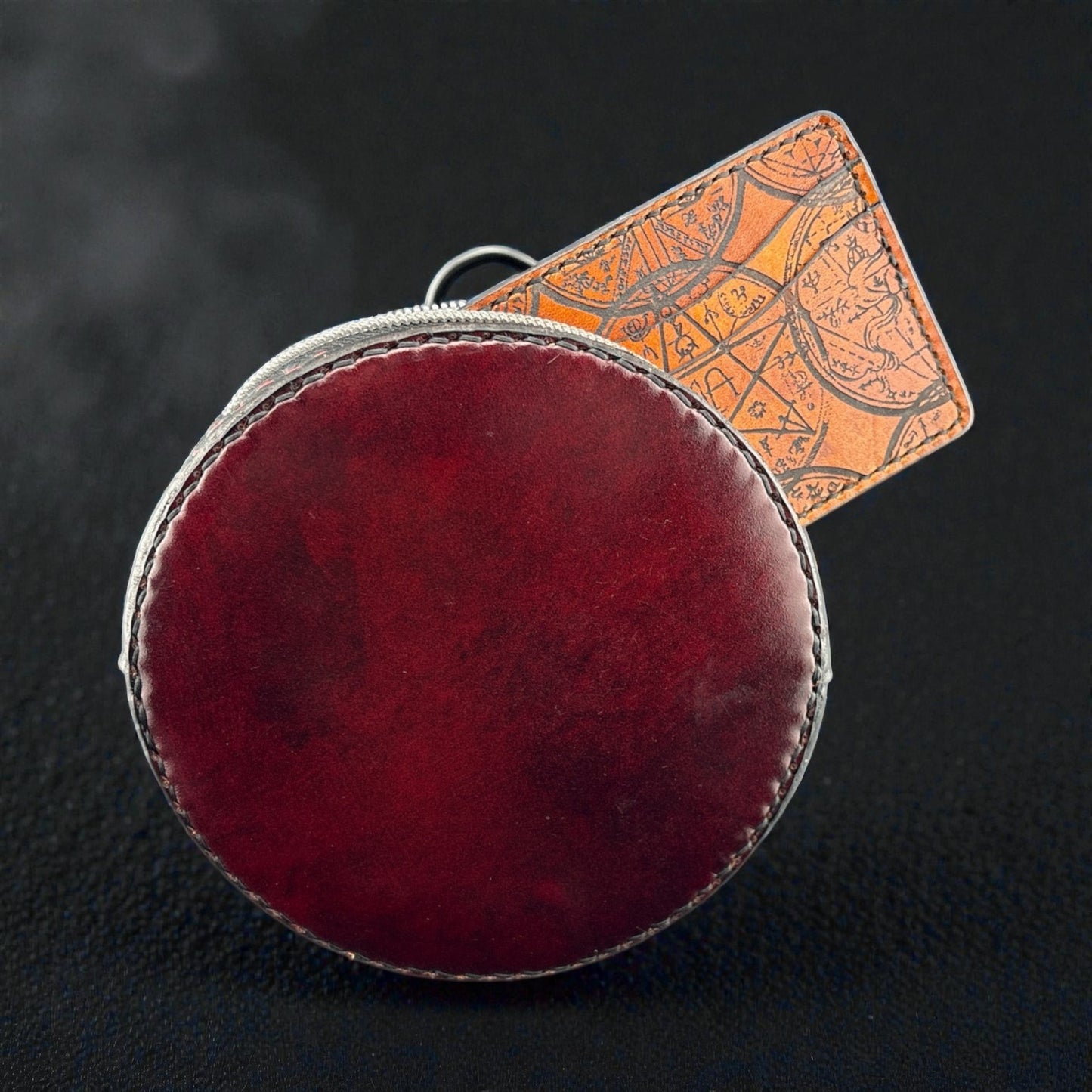 Mini Round Leather Clutch