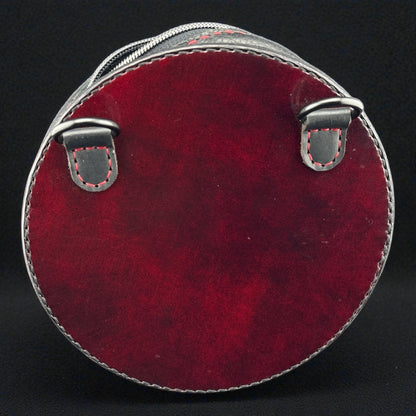 One Ring Inscription Leather Crossbody Bag