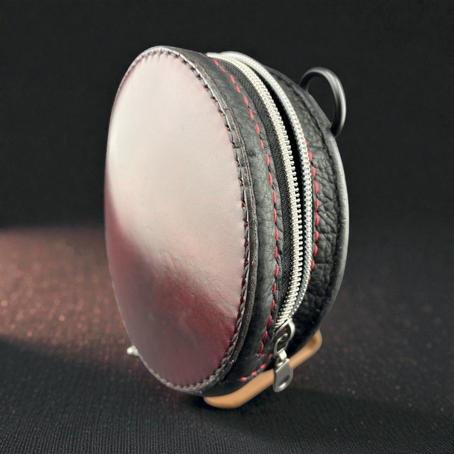 Mini Round Leather Clutch